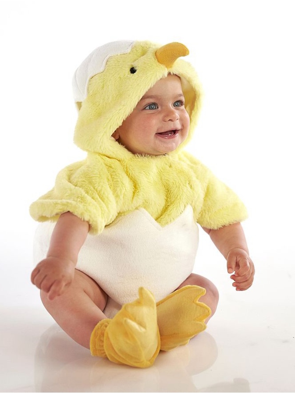NWT Pottery Barn Yellow Baby Chick in Egg Costume with Hood 6-12 months